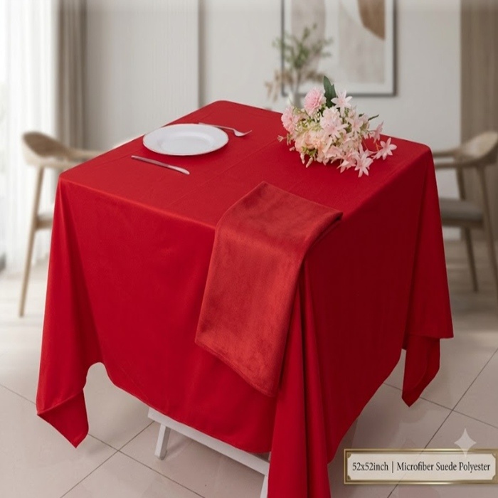 Soft Suede-Feel Polyester Tablecloth 52x52 inch