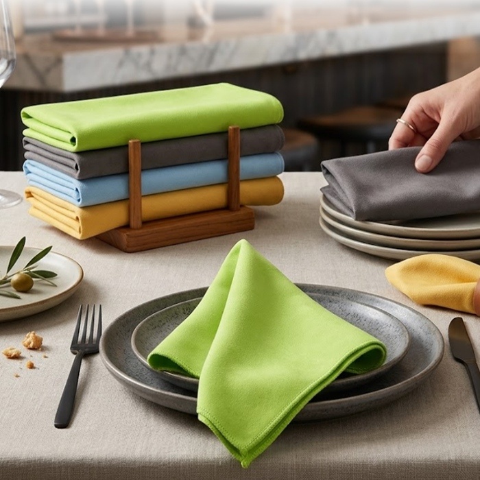 Solid Color Microfiber Suede Dinner Napkins