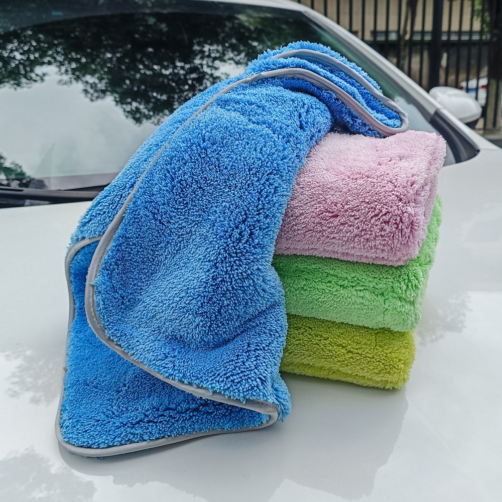Hemmed Edge Microfiber Coral Fleece Auto Detailing Towels