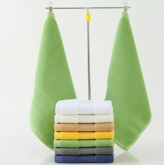 100% cotton hand towels with ribbed dobby borders