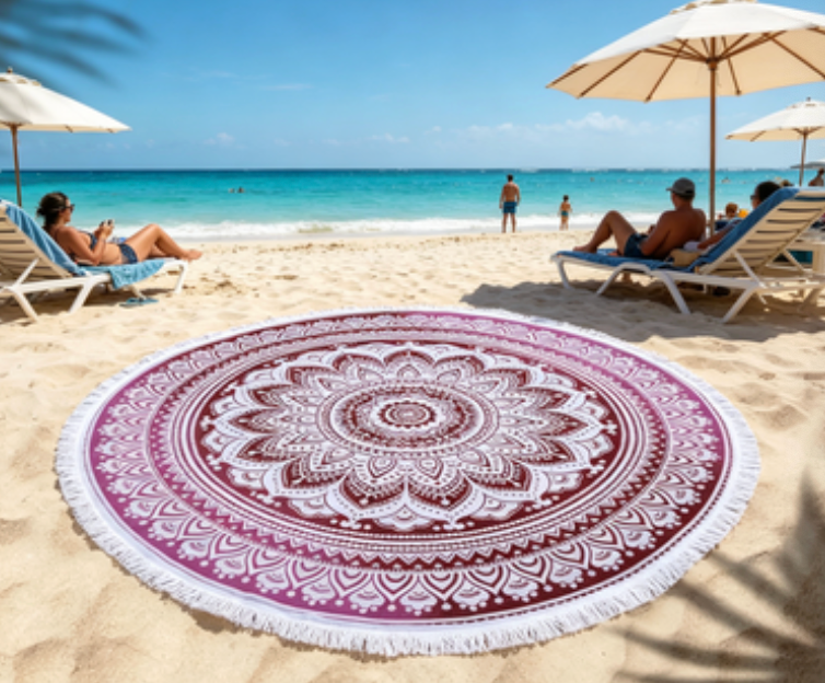 microfiber printed round beach towels