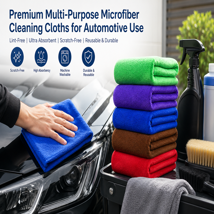 Premium Multi-Purpose Microfiber Cleaning Cloths for Automotive Use