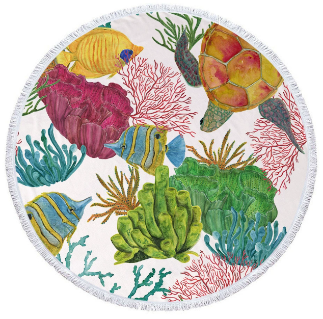 Large sized round towels, printed microfiber towels factory