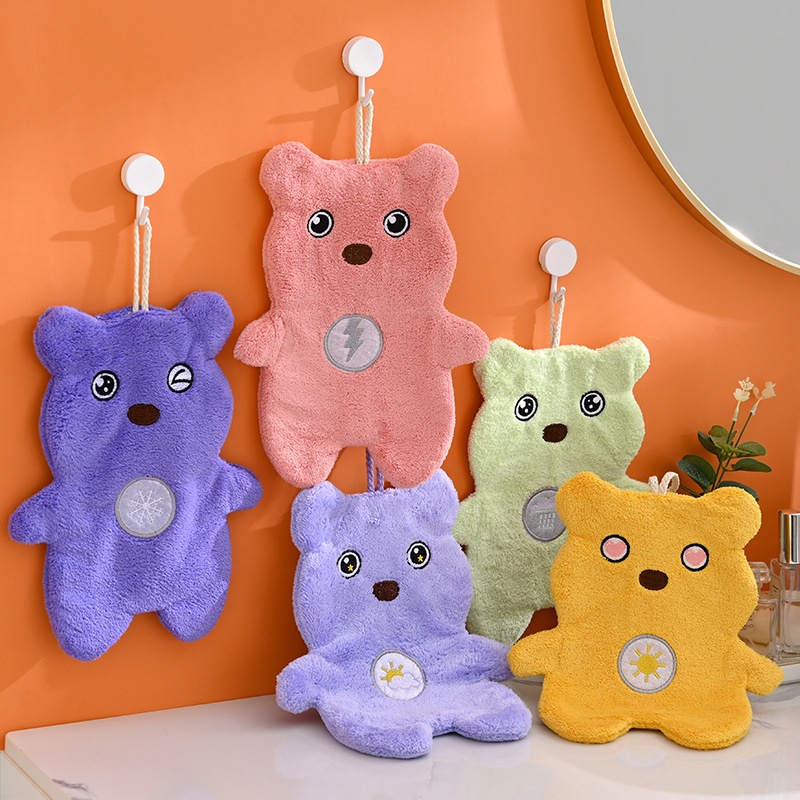 Microfiber Coral Fleece Hang Towels Washing Towels