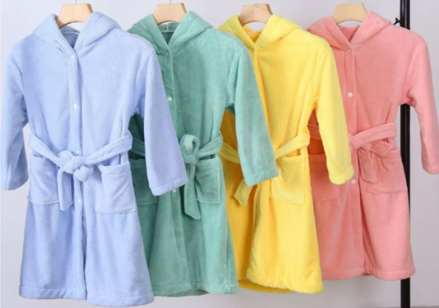 Microfiber Coral Fleece Bath Robe