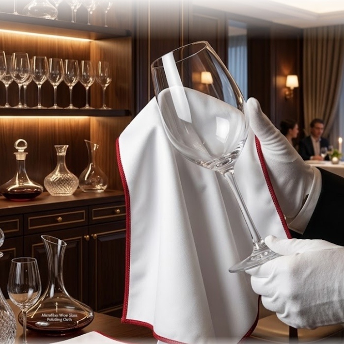 Lint-Free Microfiber Polishing Cloth for Wine Glasses