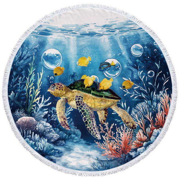 Microfiber  custom design OEM printed round beach towel