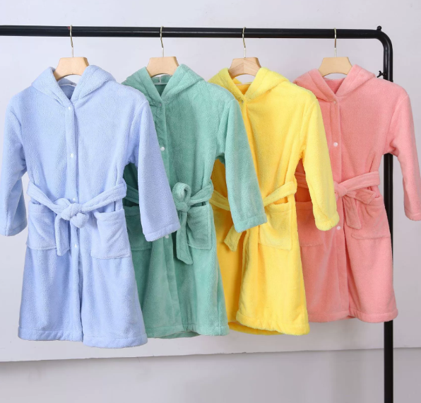 Microfiber Coral Fleece Bath Robe