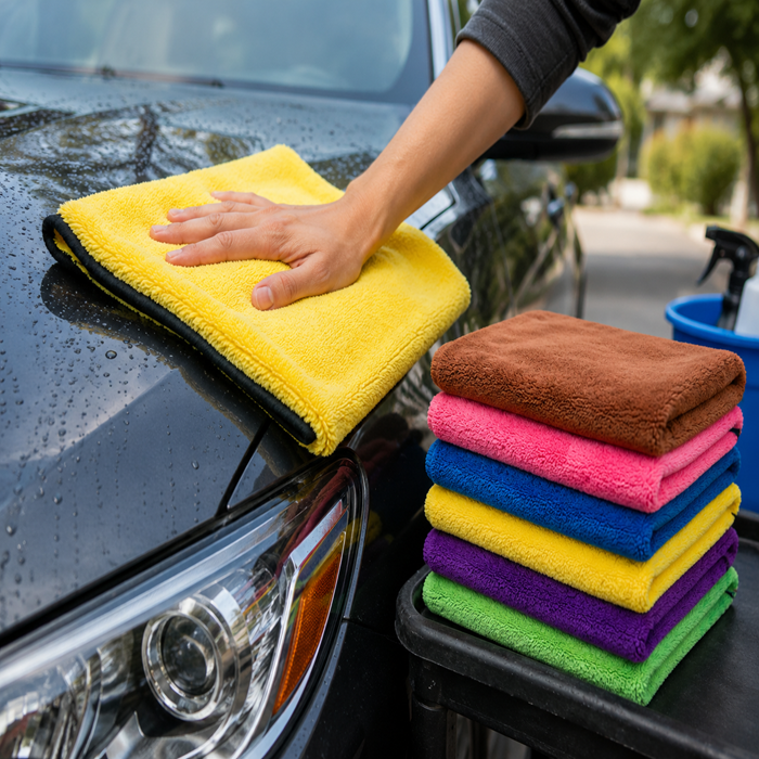 800gsm Microfiber Coral Fleece Wash Towels For Multi Purpose Use