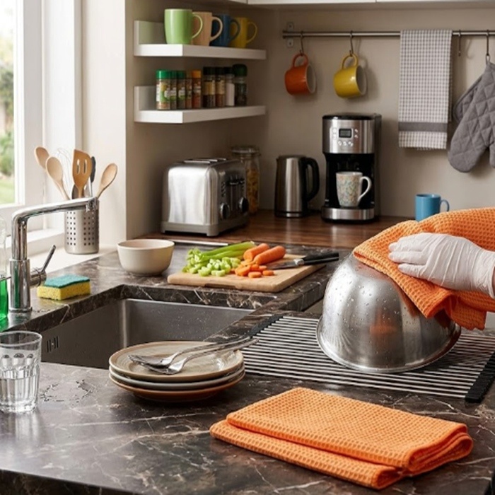 Professional Waffle Weave Microfiber Cleaning Towels for Kitchen, Glass & Auto Drying