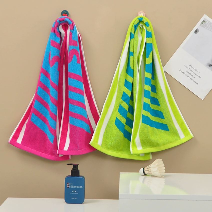 100% cotton jacquard sports towels yarn dyed towels for adult fitness towels