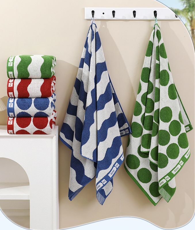 100% Cotton Yarn Dyed Jacquard Spot Beach Towels