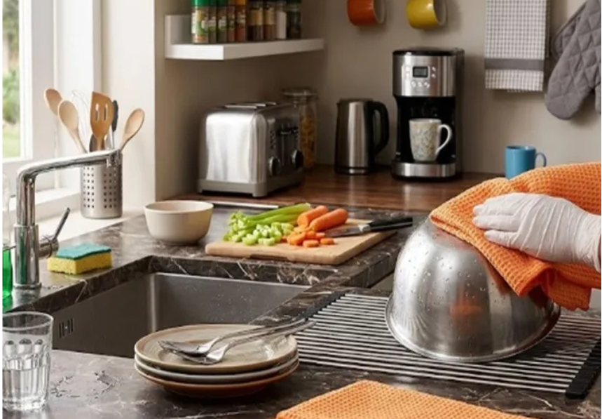 Professional Waffle Weave Microfiber Cleaning Towels for Kitchen, Glass & Auto Drying