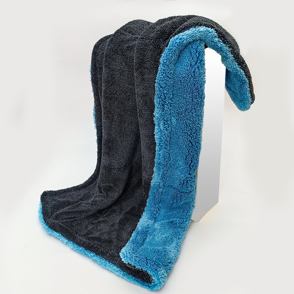 Two Side Microfiber Twisted Detailing With Coral Fleece Towels side