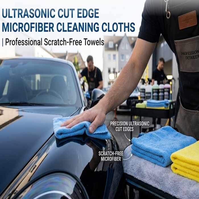 Ultrasonic Cut Edge microfibre Cleaning Cloth
