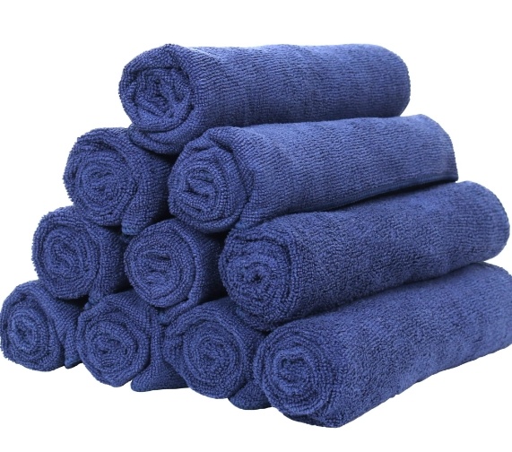 navy color 400gsm microfiber towels long pile
