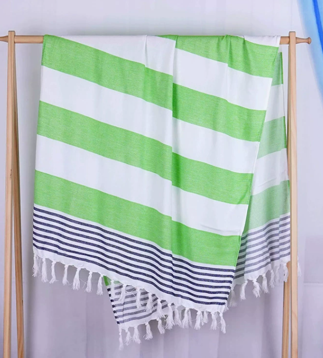 Cotton Turkish peshtemal towel with tassels light weight and sand free towels