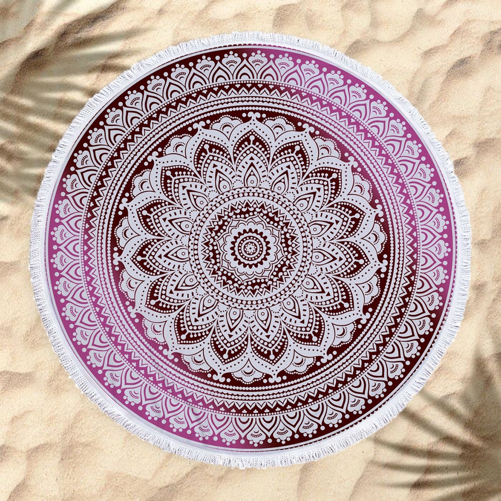 Microfiber Printed Round Beach Towels 